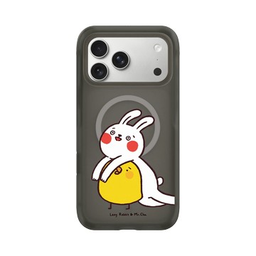 iPhone 17 Pro Max AirX 本質黑 - 懶散兔與啾先生 Lazy Rabbit and Mr.Chu - 黏著你