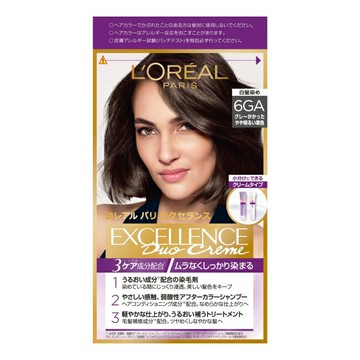 巴黎萊雅優媚霜三重護髮雙管染髮霜 6GA自然霧棕