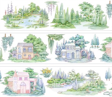 秘境 水彩畫造景 PET 和紙膠帶 台灣製 10米卷