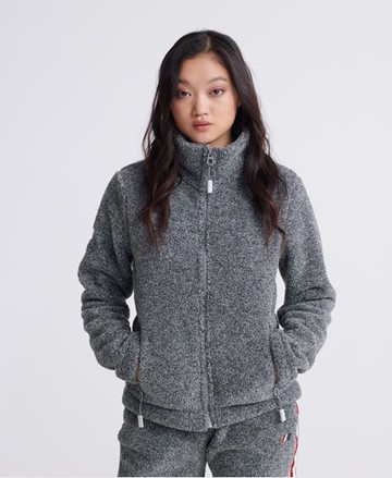 Superdry Women's Women's Hybrid Zip Track Top Light Grey / Grey Grit - Size: 16 Size: 12