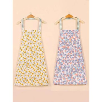 時尚小清新碎花圍裙廚房家用2025新款夏季薄款純棉防污圍腰工作服