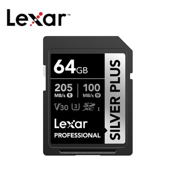 Lexar 雷克沙 Professional SDXC Silver Plus 64G V30 UHS-1 U3