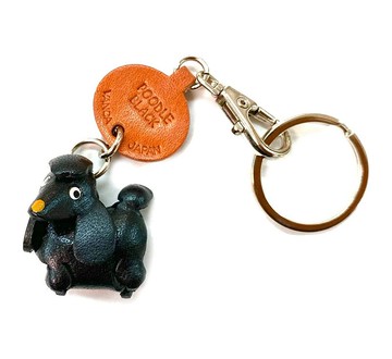 貴賓犬 黑色 狗 真皮鑰匙圈 牽繩吊飾 手作 日本製造 VANCA