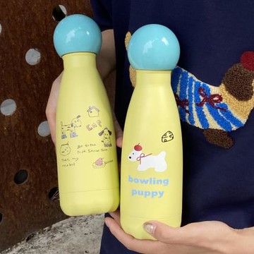 小眾小狗保齡球杯 卡通修勾316不銹鋼保溫水杯隨行杯大容量杯子