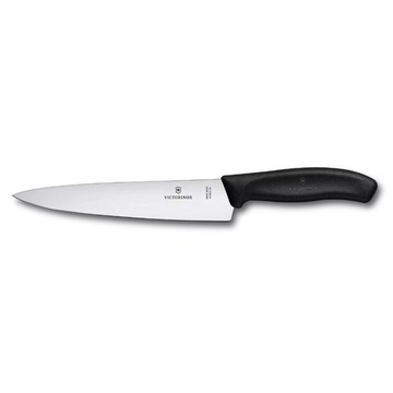 【Victorinox 瑞士維氏】SWISS CLASSIC 主廚刀(切肉刀)-黑(6.8003.19B)【墊腳石】