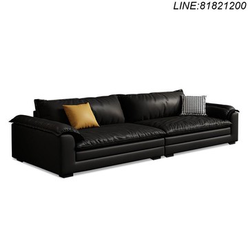 沙發 免運 公司貨 真皮沙發意式家用客廳超寬大坐深現代簡約直排帆船皮沙發皮藝沙發 快速出貨D