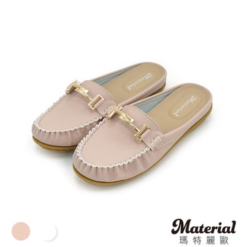 Material瑪特麗歐 女鞋【全尺碼23-27】穆勒鞋 MIT銜釦懶人豆豆鞋 T53044