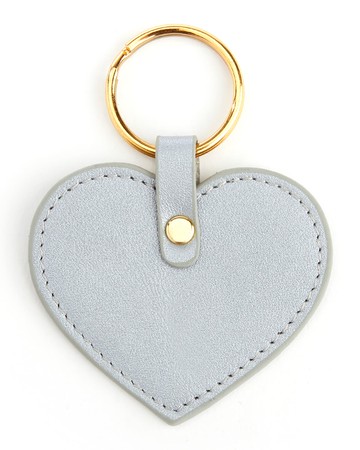 Monogrammed Leather Heart-Shaped Key Chain
