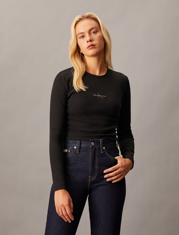 Calvin Klein Monogram 貼身羅紋針織 T 裇