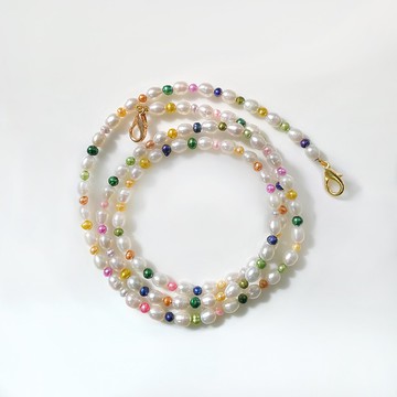 Color-多用途淡水珍珠口罩鍊-頸鍊-眼鏡鍊-Airpods鍊60cm【換季特