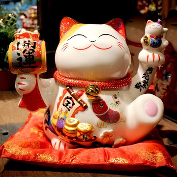 福緣貓 招財貓擺件開業店鋪特大號陶瓷儲蓄罐創意喬遷家居禮品