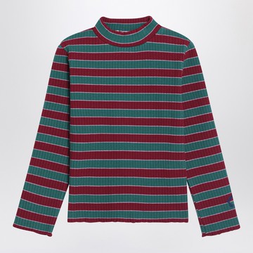 Ribbed striped cotton sweater