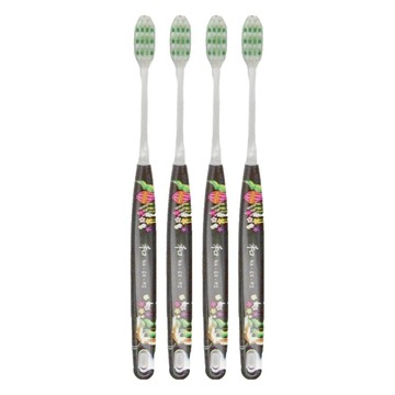 Kawanishi 川西商事 日式和風牙刷 一般毛 千歲鶴  4支  1組