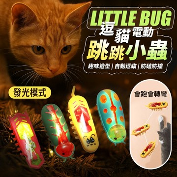 【隔日到貨】貓玩具 逗貓玩具 電動逗貓蟲 電動貓玩具 發光逗貓蟲 貓追逐玩具 瓢蟲 樹葉蟲 福媽寵物