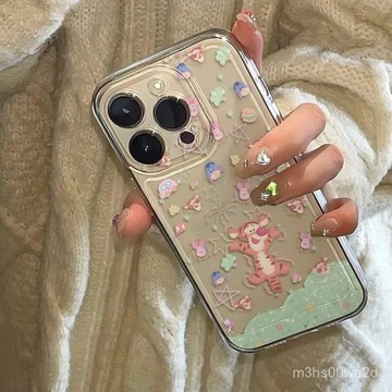 卡通可愛跳跳虎 防摔 適用蘋果iphone 78p xr i11 i12 13 14 15 16 pro max手機殼