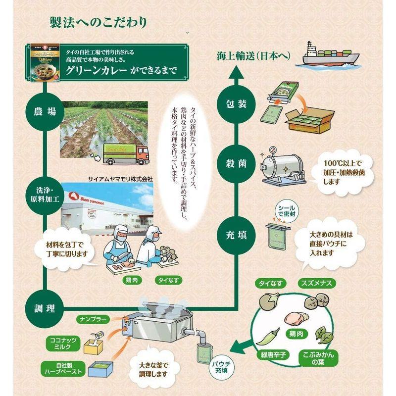 ヤマモリ こだわりハーブのグリーンカレー 180g ×5個