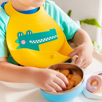 VIIDA - [官方直營]JOY 便攜式矽膠圍兜-維克鱷