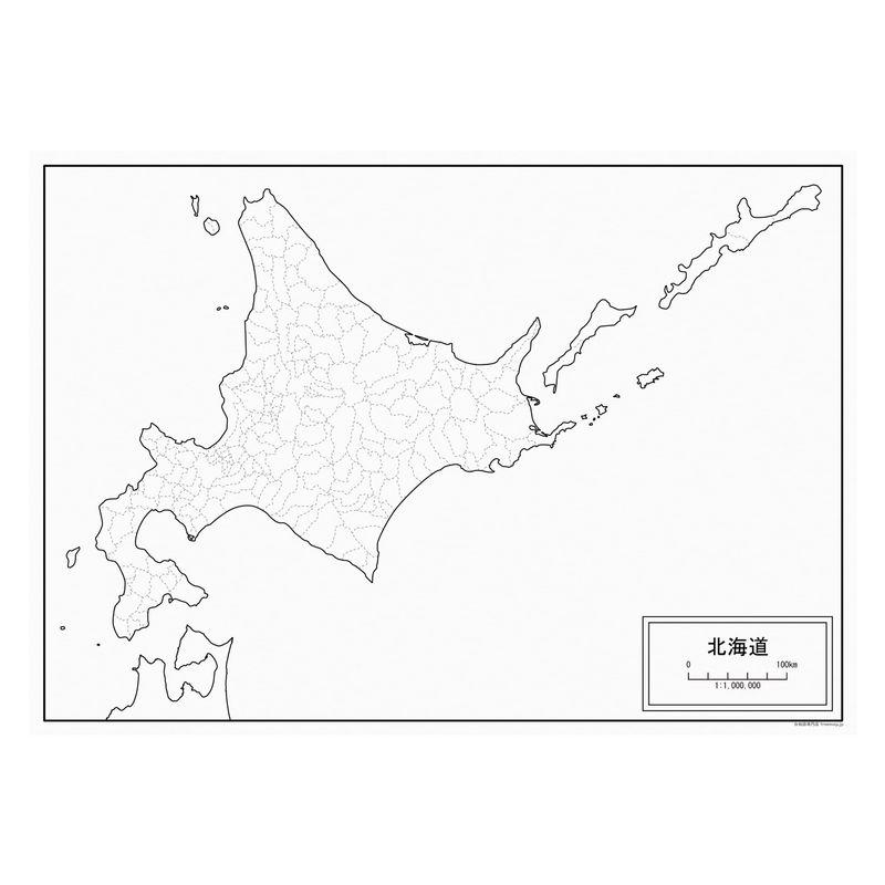 北海道の白地図 A1サイズ 2枚セット