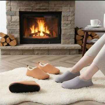 兒童加絨加厚防滑軟底棉拖 室內保暖家居鞋 成人男女秋冬包跟棉鞋