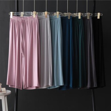 莫代爾五分七分闊腿褲女夏2025新款柔軟垂感口袋寬松大碼休閑褲