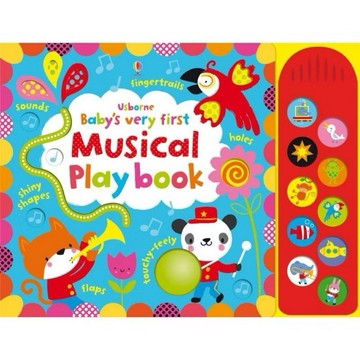 ◤書況佳🍀英國硬頁觸摸音效書《Usborne Baby's Very First Musical Playbook》附電