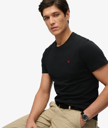 Superdry Men's Essential Sd & co Logo Embroidered T-shirt Red Size: XL