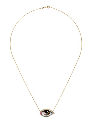 Lito - 14kt yellow gold Tu Es Partout ruby, tsavorite, sapphire and diamond necklace - women - 14kt Gold/Ruby/Tsavorite/Black Diamond/Pink Sapphire...