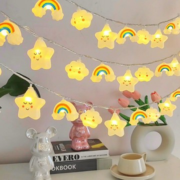 燈串 造型燈串 氛圍燈 星星小彩燈閃燈串兒童房間帳篷布置裝飾燈戶外露營擺攤防水氛圍燈『cyd23395』