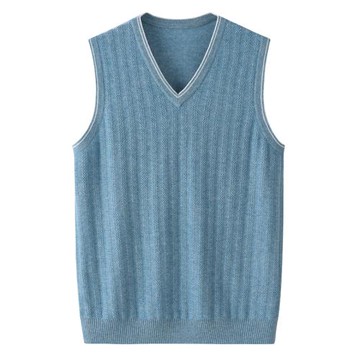 鄂爾多斯市產秋冬季羊絨背心男V領馬甲商務休閑無袖毛衣坎肩K3123