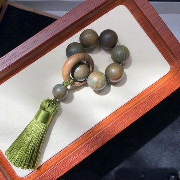 天然綠檀木手捻檀木手串手持木頭漢服繞指柔男女款禮品文玩佛珠女