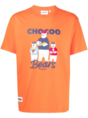 CHOCOOLATE - graphic-print cotton T-shirt - men - Cotton - XL - Orange