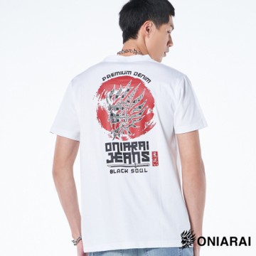 鬼洗 BLUE WAY – 日式竹紋側鬼頭短TEE(白)