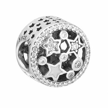 【PANDORA 潘朵拉】閃耀星空鋯石純銀墜飾串珠(796373CZ)