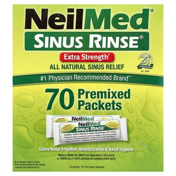 NeilMed, 洗鼻液，特強型，70 預混合包