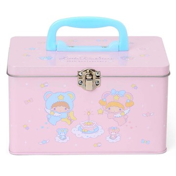 asdfkitty*雙子星 星空天使 50週年紀念 鐵製手提收納箱 化妝箱 工具箱-日本正版商品