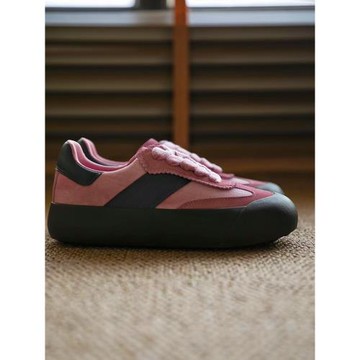 白敬亭同款大頭蓬蓬鞋樹莓紅ins系帶德訓鞋厚底運動大碼面包鞋女