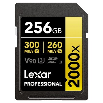 Lexar 雷克沙 Professional SDXC 2000X V90 UHS-II U3 記憶卡  256GB  1個