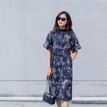 可拆高領外套式洋裝