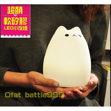 貓咪夜燈 Pusheen 超萌夜燈 軟矽膠夜燈 貓燈小夜燈 臉書表情 同學禮物 生日禮物 交換禮物【HT04】