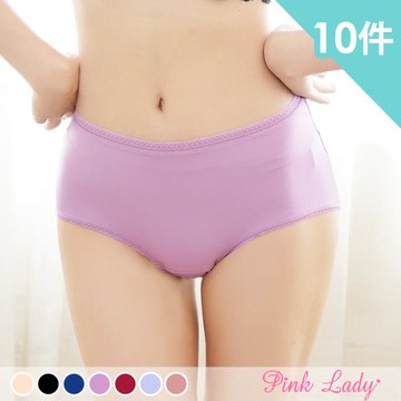 10件組【Pink Lady】輕羽戀花 蠶絲褲底輕薄柔滑中高腰內褲(買5件送5件)5826