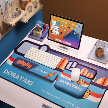 小熊堂哆啦a夢鼠標墊記憶棉鍵盤手托硅膠護腕掌托腕托辦公男女生【Snowbelle優選】