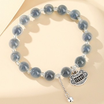 純銀手鍊 開運水晶手鍊 手工飾品 手鍊串珠 水晶手鏈 瑪瑙手鍊 招桃花水晶 純銀水晶手鍊 平安手鍊 純銀999 197