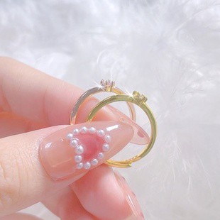 隔日到貨 窈窕曲線 0.1克拉 10分 摩星鑽 八心八箭 奧地利水晶 戒指 可調式戒圍A92