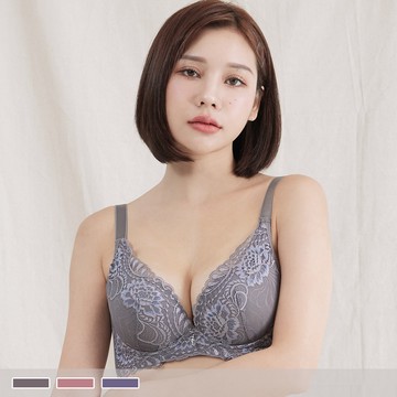 軟鋼圈【D~E罩杯】覓戀薔薇 立體薄襯透氣側背片 內衣 2977