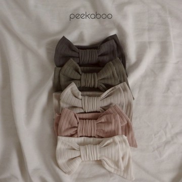 peekaboo Friends羅紋大蝴蝶髮帶｜嬰兒髮帶 寶寶髮帶 新生兒髮帶 兒童髮帶 女童髪帶 嬰兒髮飾 韓國童裝