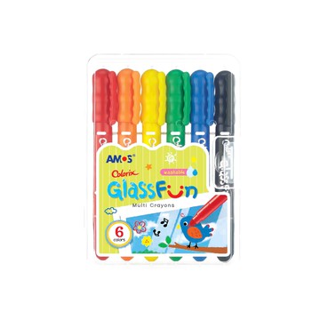 AMOS 阿摩司 Colorix Glass Fun玻璃蠟筆 - 多功能蠟筆  6色  1盒
