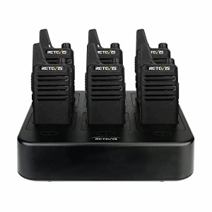 Retevis RT22 Walkie Talkies Rechargeable Hands Free Way Radios Two-Way Radio6 Pack with Way Multi Gang Charger