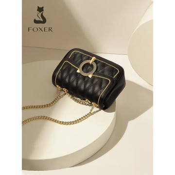 金狐貍包包女2026新款斜挎包真皮高級感輕奢小眾單肩通勤鏈條小包