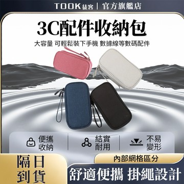 【隔日達】3C配件手提包 配件收納包 旅行充電線收納包 3C配件便攜手提包 數據線分類整理包線材收納包 3C收納包 包