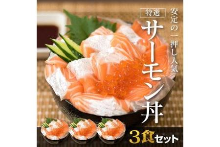 福岡市グルメ糸島海鮮堂のサーモン丼3食セット